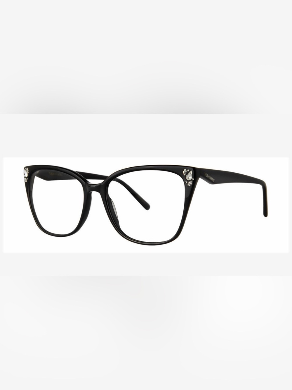 Vera Wang Black Crystal-Embellished Women's Eyeglass Frames